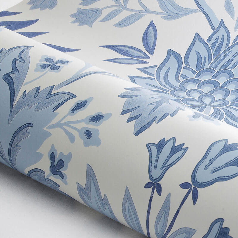 Klasszikus virágok kék design tapéta 6144 (Blue and White)