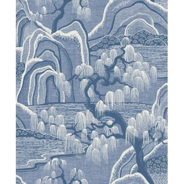 Keleties hangulatú tapéta növényekkel 6147 (Blue and White)