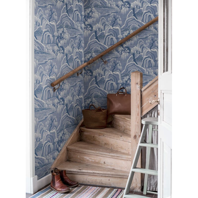 Keleties hangulatú tapéta növényekkel 6147 (Blue and White)