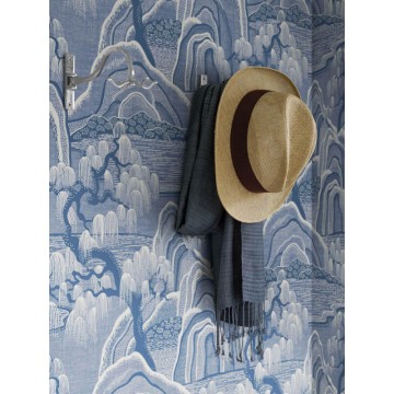 Keleties hangulatú tapéta növényekkel 6147 (Blue and White)