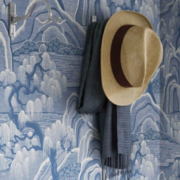 Keleties hangulatú tapéta növényekkel 6147 (Blue and White)