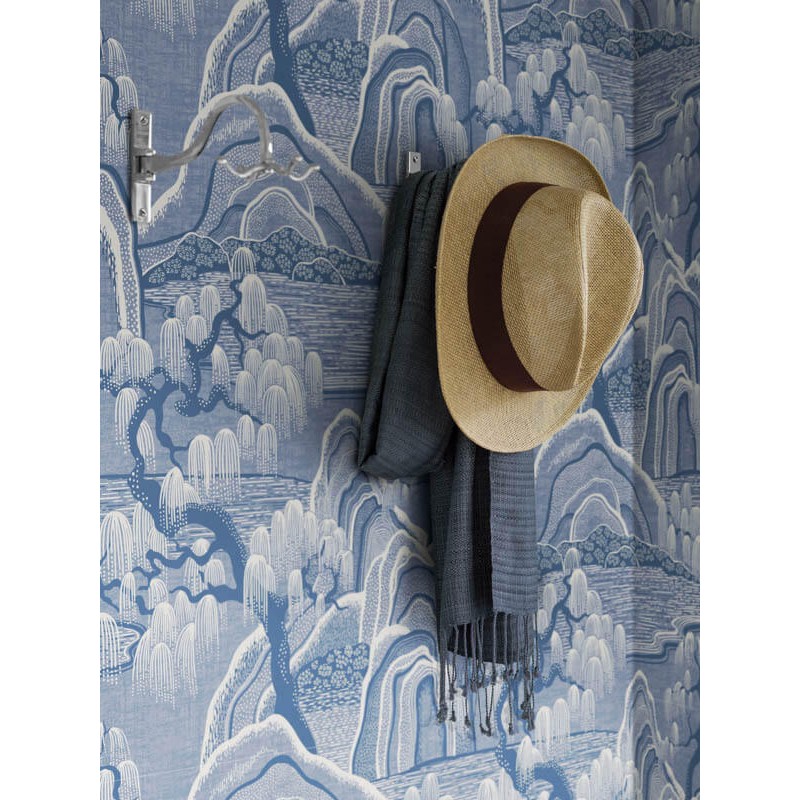 Keleties hangulatú tapéta növényekkel 6147 (Blue and White)