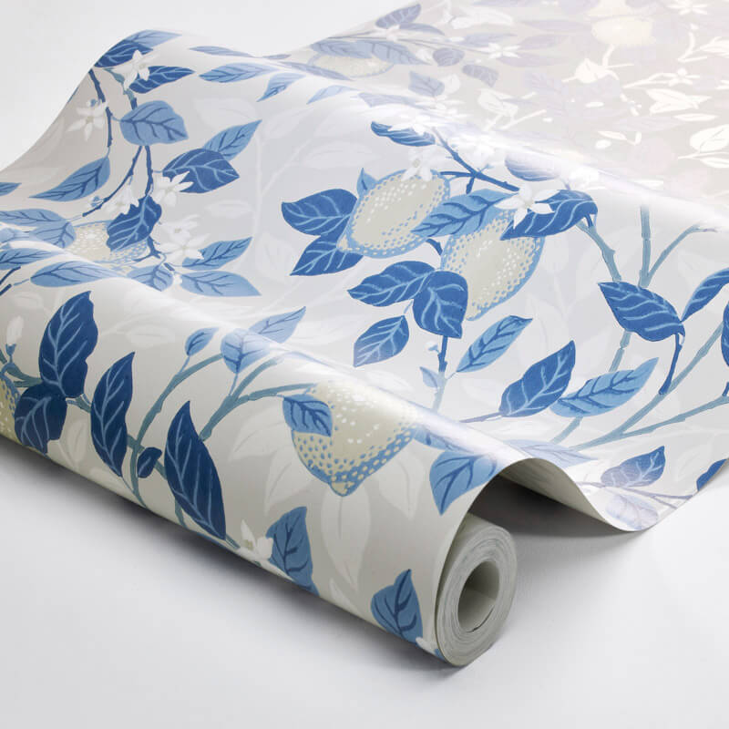 Citromfa kék design tapéta 6149 (Blue and White)