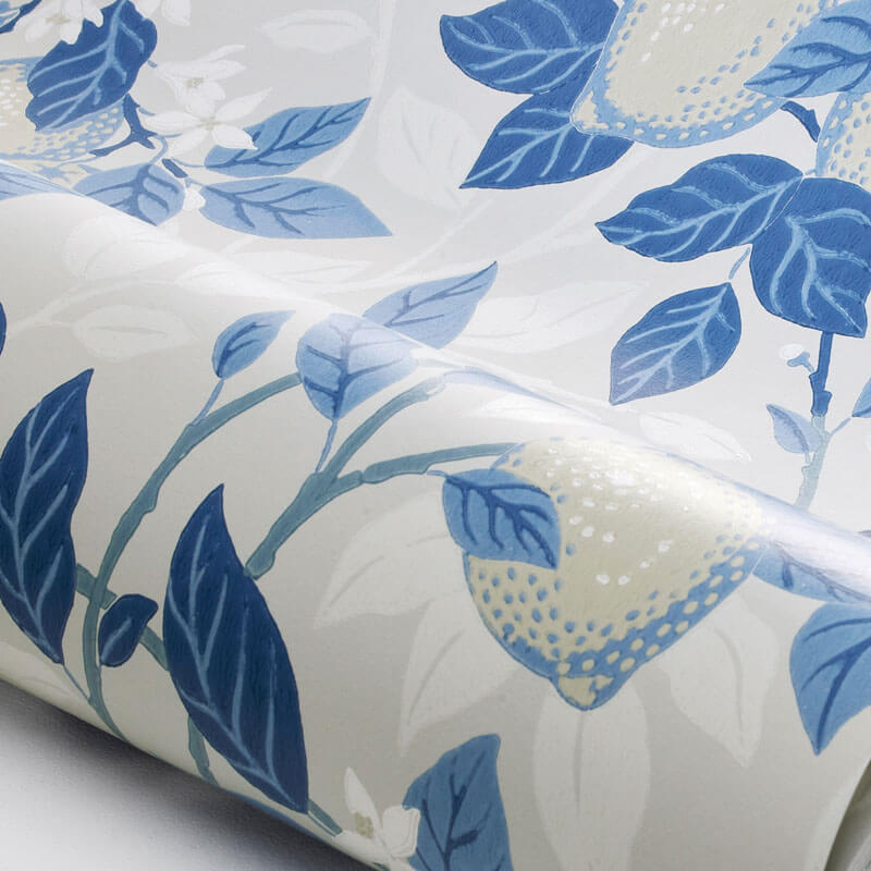 Citromfa kék design tapéta 6149 (Blue and White)