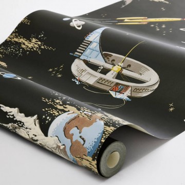 Űrhajók univerzum design tapéta gyerekszobába fekete háttérrel 8155 (Fairyland) Űrhajók univerzum design tapéta gyerekszobába fekete háttérrel 8155 (Fairyland)