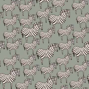 Dekor tapéta zebra mintával zöld-fekete 1379 (Scandinavian Designers)