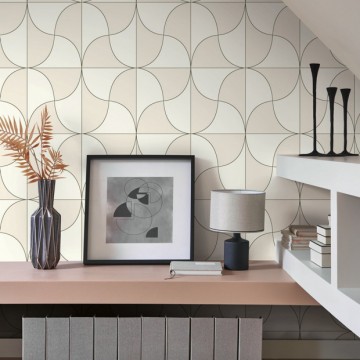 Fehér bézs modern geometrikus design tapéta 89939041 (Alchimie)