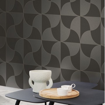 Fekete barna modern geometrikus design tapéta 89939336 (Alchimie)