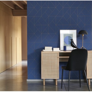 Kék  minimál design tapéta geometrikus vonalmintával 89956442 (Alchimie)