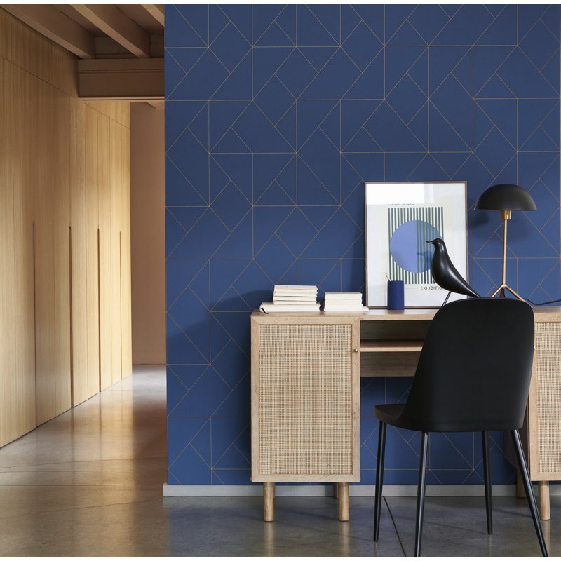 Kék  minimál design tapéta geometrikus vonalmintával 89956442 (Alchimie)