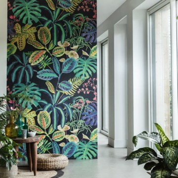 Sötét árnyalatú trópusi levélmintás poszter (viles, 150x280 cm) 100187606