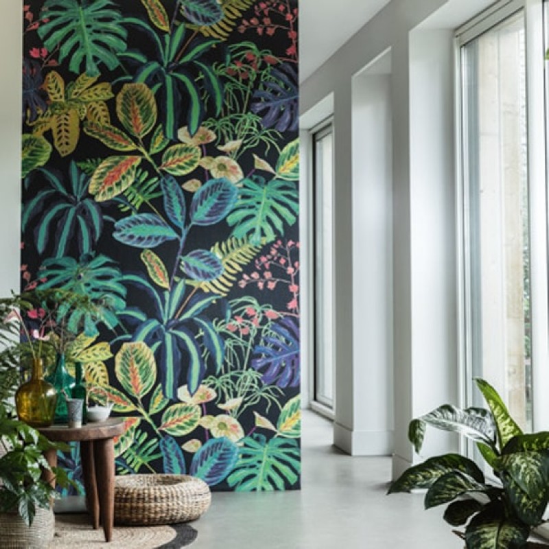 Sötét árnyalatú trópusi levélmintás poszter (viles, 150x280 cm) 100187606