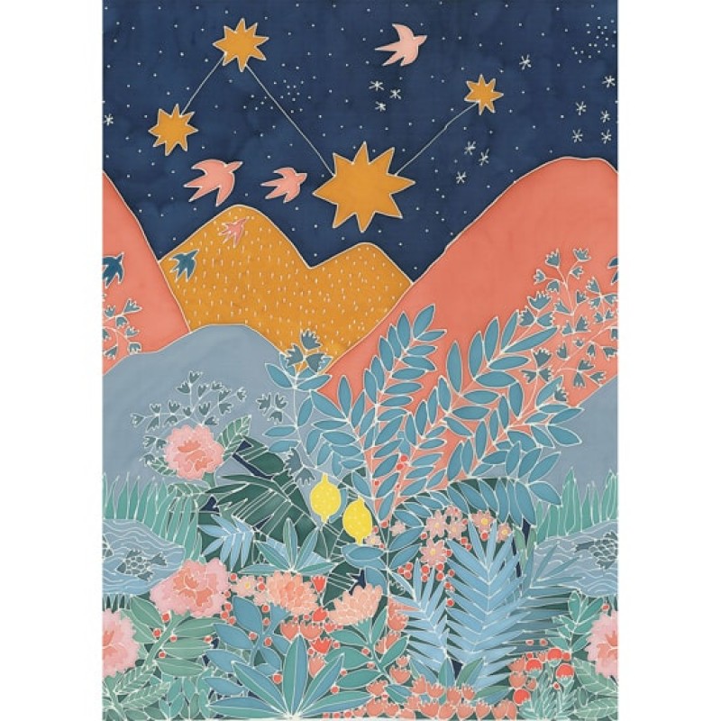 Színes poszter virágokkal hegyekkel (viles, 200x280 cm) 100617123