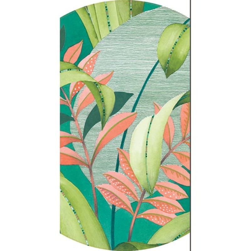 Vidám színes kör alakú fali poszter nagy levelekkel (vlies, átmérő: 135 cm)  84817310