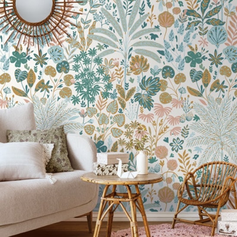 Fali poszter bohém levelekkel, pasztell (viles, 200x280 cm) 101527001