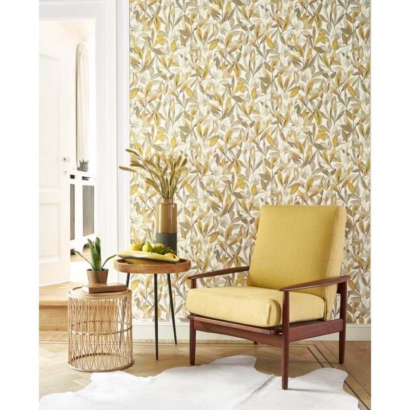 Természetes hatású levélmintás tapéta, világoszöld 85977017 (Nicaragua)