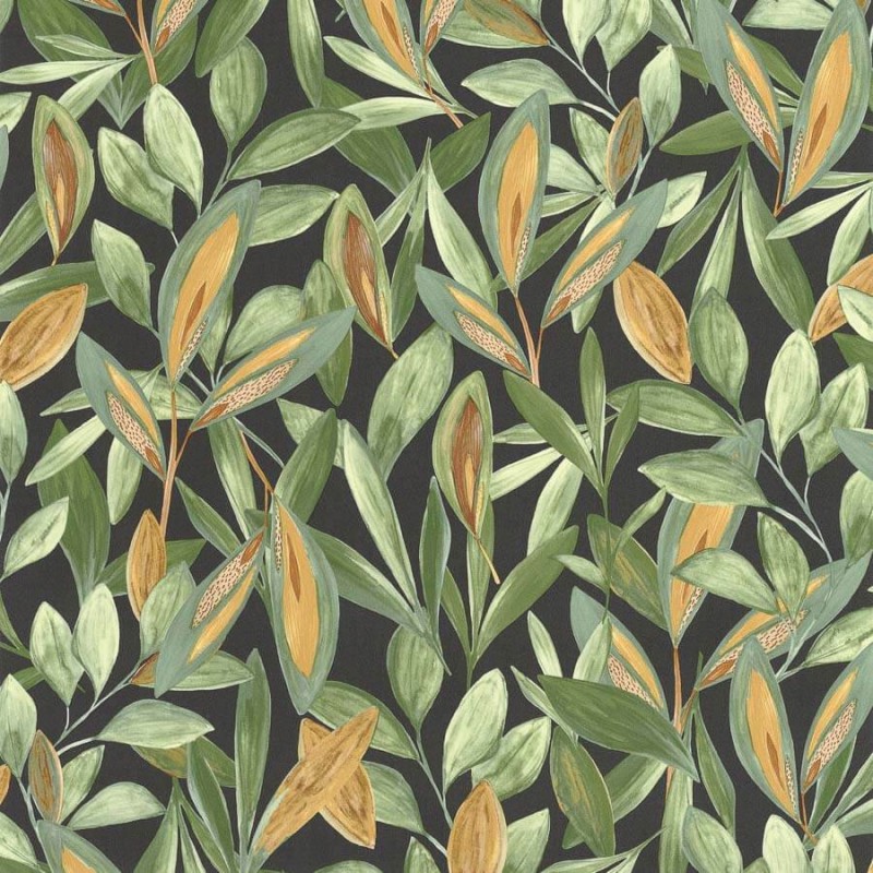 Zöld sárga tapéta levelekkel 85977528 (Nicaragua)