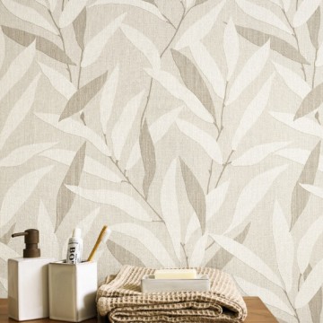 Design tapéta levél mintával törtfehér világosszürke 201950710 (Rituel) Design tapéta levél mintával törtfehér világosszürke 201950710 (Rituel)