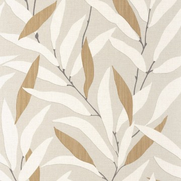 Design tapéta levél mintával törtfehér barna 201951357 (Rituel)