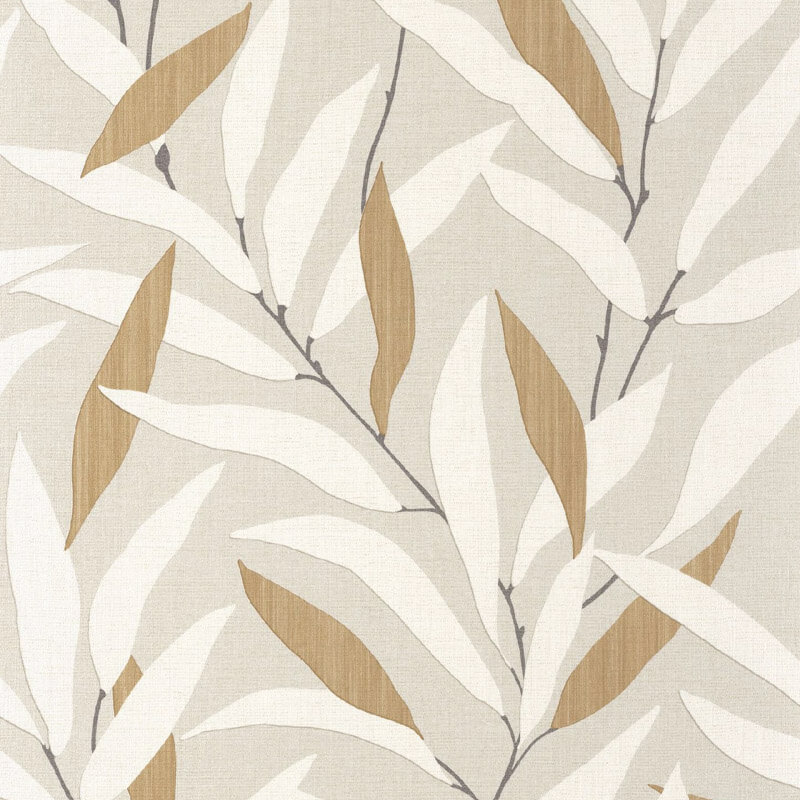 Design tapéta levél mintával törtfehér barna 201951357 (Rituel)
