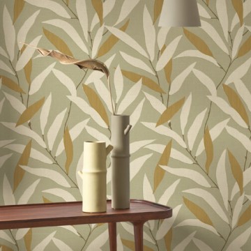 Design tapéta levél mintával zöld barna 201957400 (Rituel) Design tapéta levél mintával zöld barna 201957400 (Rituel)