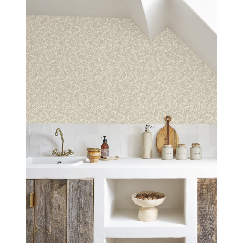 Design tapéta kagyló mintával világosbarna 201481616 (Seaside)