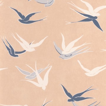 Madármintás tapéta barack színben 88634101 (Twenties)
