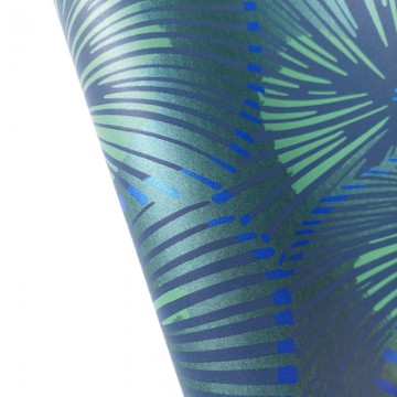 Legyező levél mintával díszített tapéta zöld kék 88647575 (Twenties)