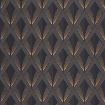 Art deco rombusz mintás tapéta fekete arany 88679505 (Twenties)