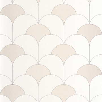 Elegáns boltív mintás tapéta törtfehér ezüst 88680220 (Twenties)