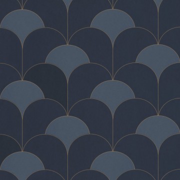 Elegáns boltív mintás tapéta sötétkék 88686406 (Twenties)