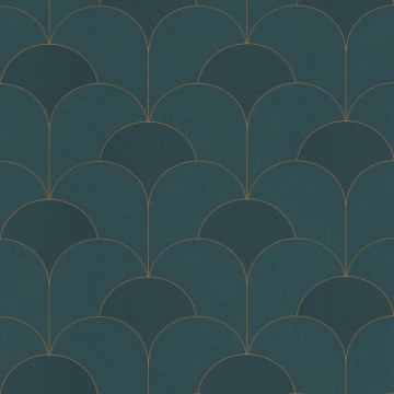 Elegáns boltív mintás tapéta sötétzöld 88687525 (Twenties)