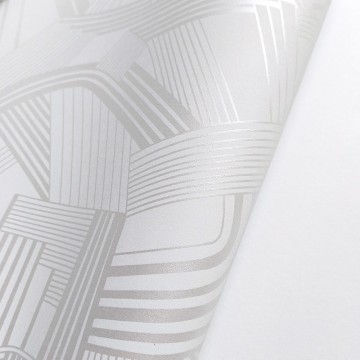 Elegáns tapéta art deco stílusú mintával fehér ezüst 88690226 (Twenties)