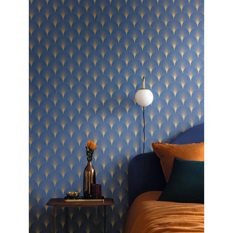 Design tapéta boltív mintával kék arany 105266021 (Elegance)