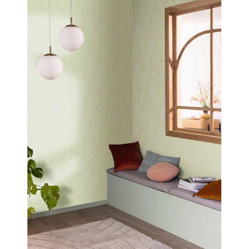 Design taptéa boltív mintával sárgászöld 105287122 (Elegance)