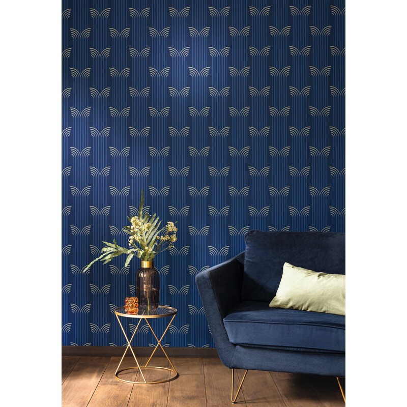 Elegáns oszlop mintás tapéta kék  105296020 (Elegance)