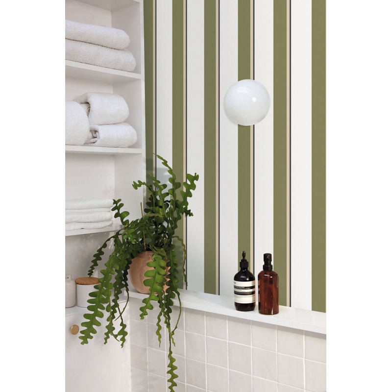 Zöld fehér csíkos design tapéta 105530753 (Graphic)