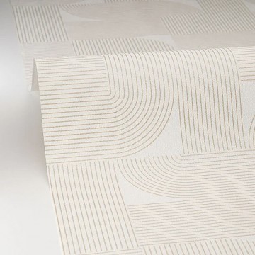 Krém bézs arany színhatású tapéta vonalmintával 106570014 (Light)