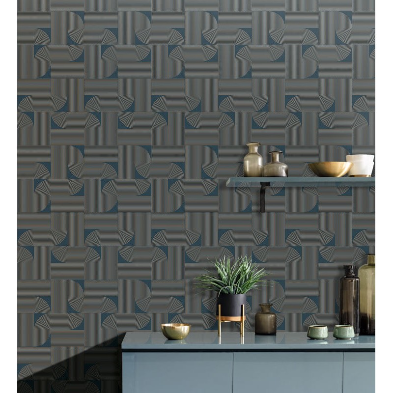 Fekete bézs tapéta vonalmintával 106579021 (Light)