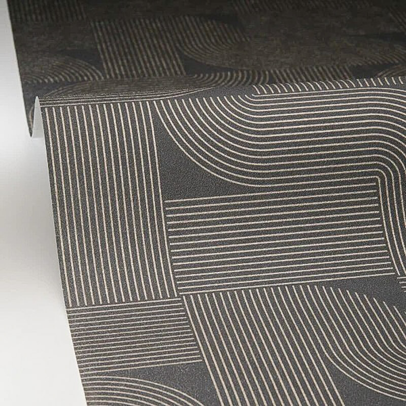 Fekete bézs tapéta vonalmintával 106579021 (Light)