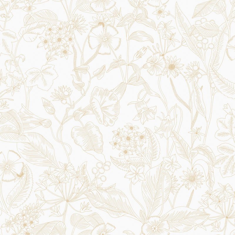 Fehér alapon bézs virágos design tapéta 106600026 (Light)