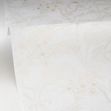 Fehér alapon bézs virágos design tapéta 106600026 (Light)