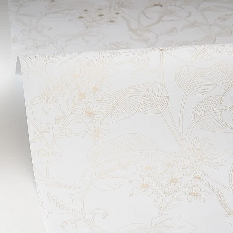 Fehér alapon bézs virágos design tapéta 106600026 (Light)