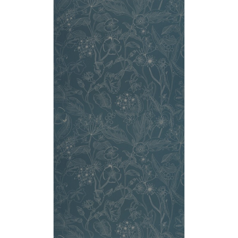 Sötétkék alapon bézs virágos tapéta 106606025 (Light)