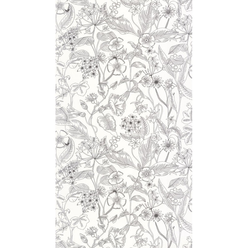 Fehér alapon fekete virágos design tapéta 106609090 (Light)