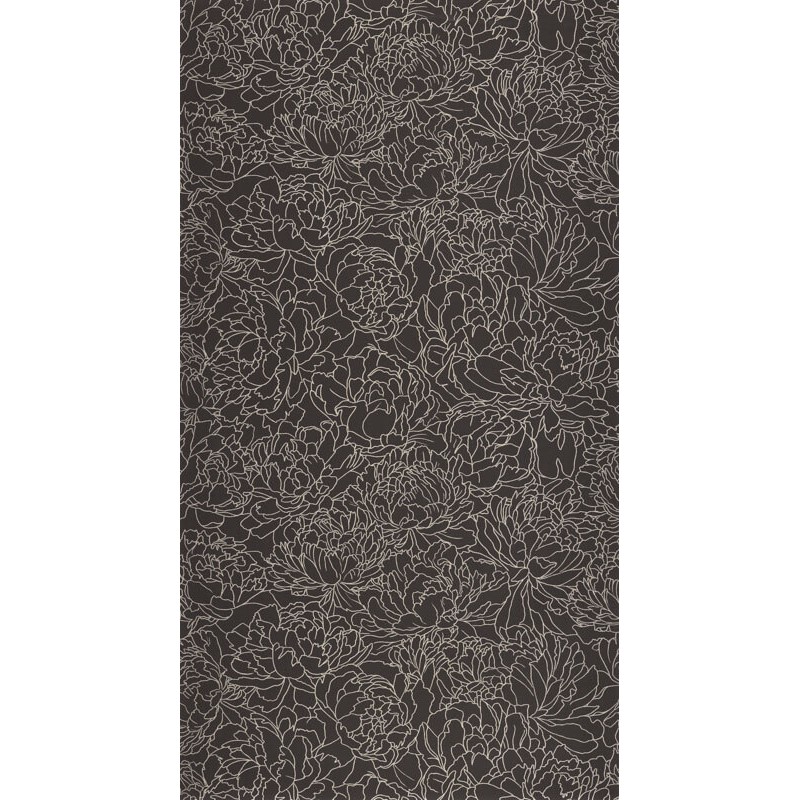 Fekete bézs virágos design tapéta 106619021 (Light)