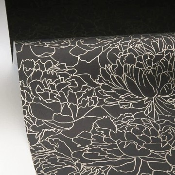 Fekete bézs virágos design tapéta 106619021 (Light)