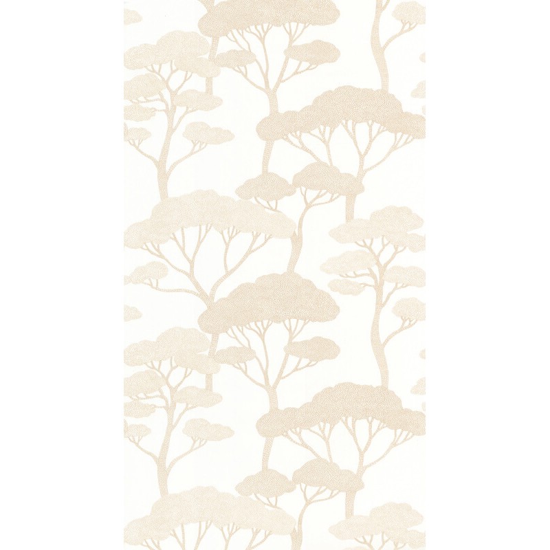 Egzotikus fák fehér alapon bézs tapéta 106620000 (Light)