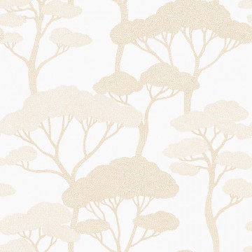 Egzotikus fák fehér alapon bézs tapéta 106620000 (Light)