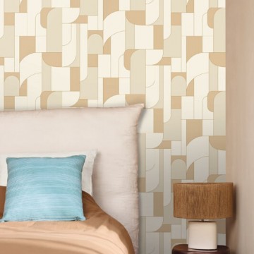 Krém bézs design tapéta geometrikus formákkal 107390387 (Maison)